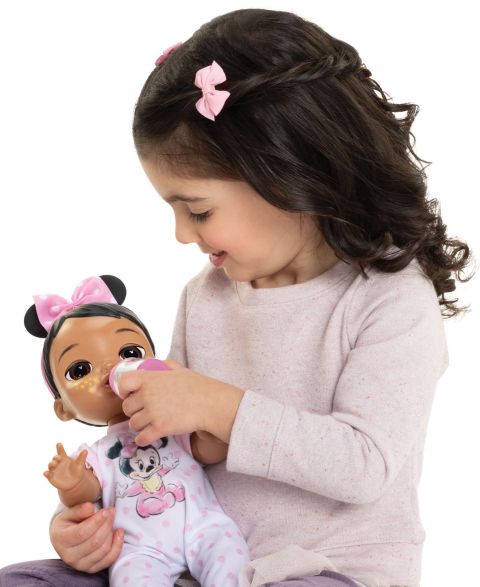 Детская кукла Disney Darlings Minnie Mouse Deluxe 13" Interactive Twinkling-Starry-Cheeks Baby Doll, Ages 2+