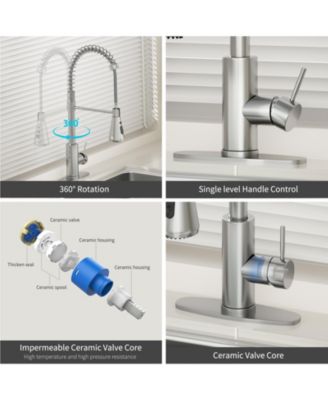 Pull-Down Stainless Steel Kitchen Faucet with 360° Swivel and Dual Spray