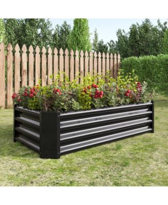 4x2ft Black Metal Raised Garden Bed