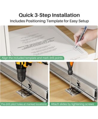 Pull out Cabinet Organizer,Heavy Duty Smooth Sliding Under Cabinet Shelves for Pots and Pans,Roll out Drawers with Thickened Chrome Plating,Slide out Drawers for Home Kitchen Pantry(15"W X 21"D)