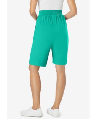 Plus Size Elastic-Waist Knit Short