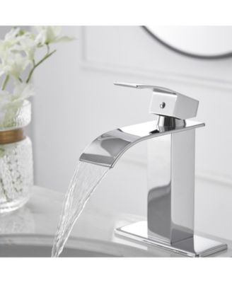 Waterfall Single Hole Single-Handle Low-Arc Bathroom Faucet