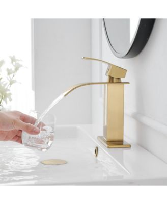 Waterfall Single Hole Single-Handle Low-Arc Bathroom Faucet