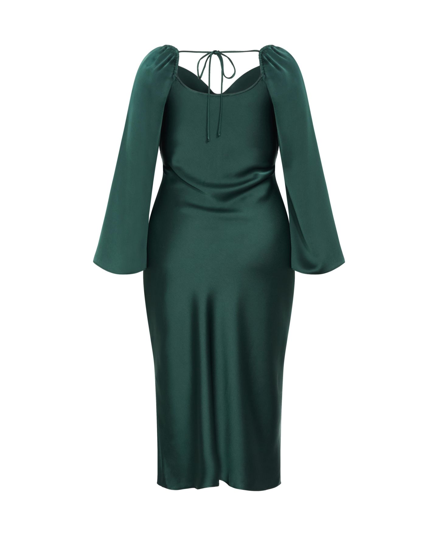 Женское платье CITY CHIC Plus Size Adelina Long Sleeve, цвет: Тёмно-зелёный — фото 4