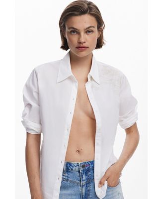 Women's Plain shirt with embroidery