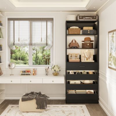 21.3'' Freestanding Closet Organizer System with 4 Drawers and Shelves