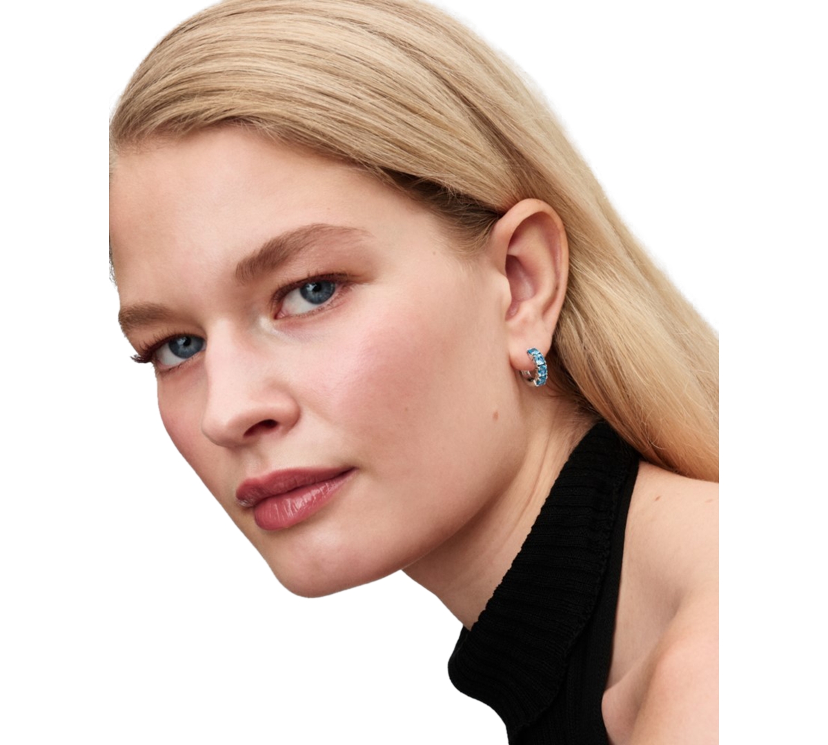 Pandora Light Blue Hoop Earrings In Blue
