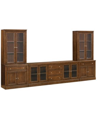 Amren 85" Wood 4 Door Console with Door Hutches and 2 Door Bases with Drawers