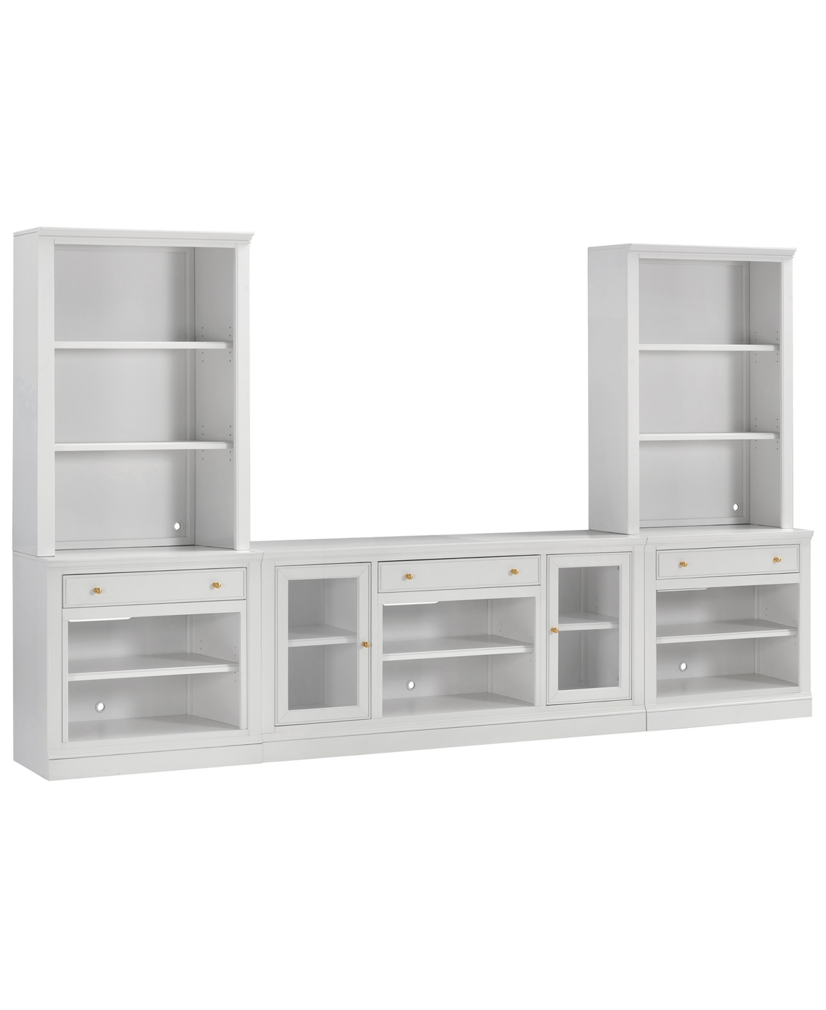 Macy's Amren 65" 2 Door Console With Open Hutches And Open Bases In White