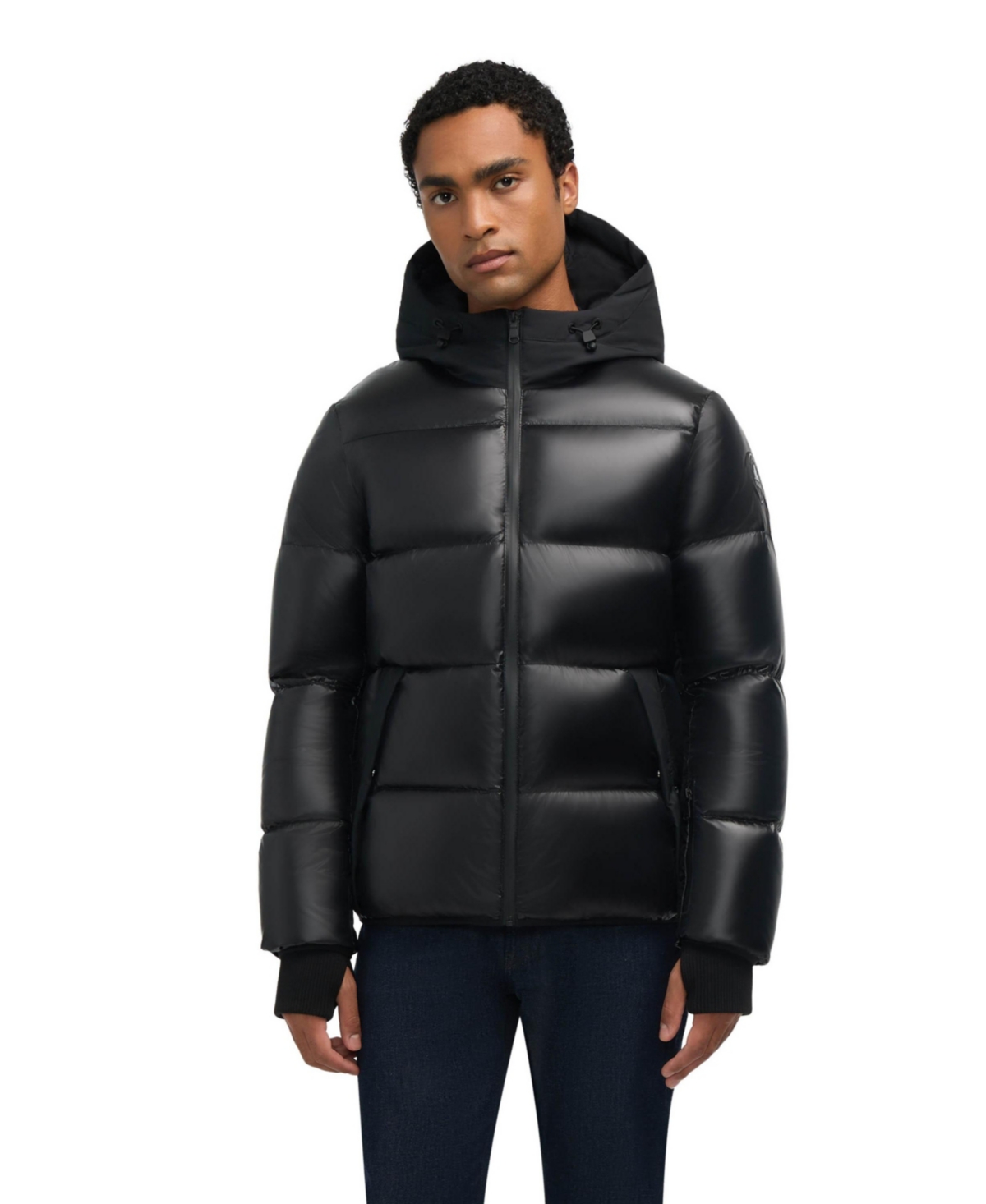Pajar Men's Rikuto Boxy Channel Quilted Puffer With Fixed Hood In Animal Print