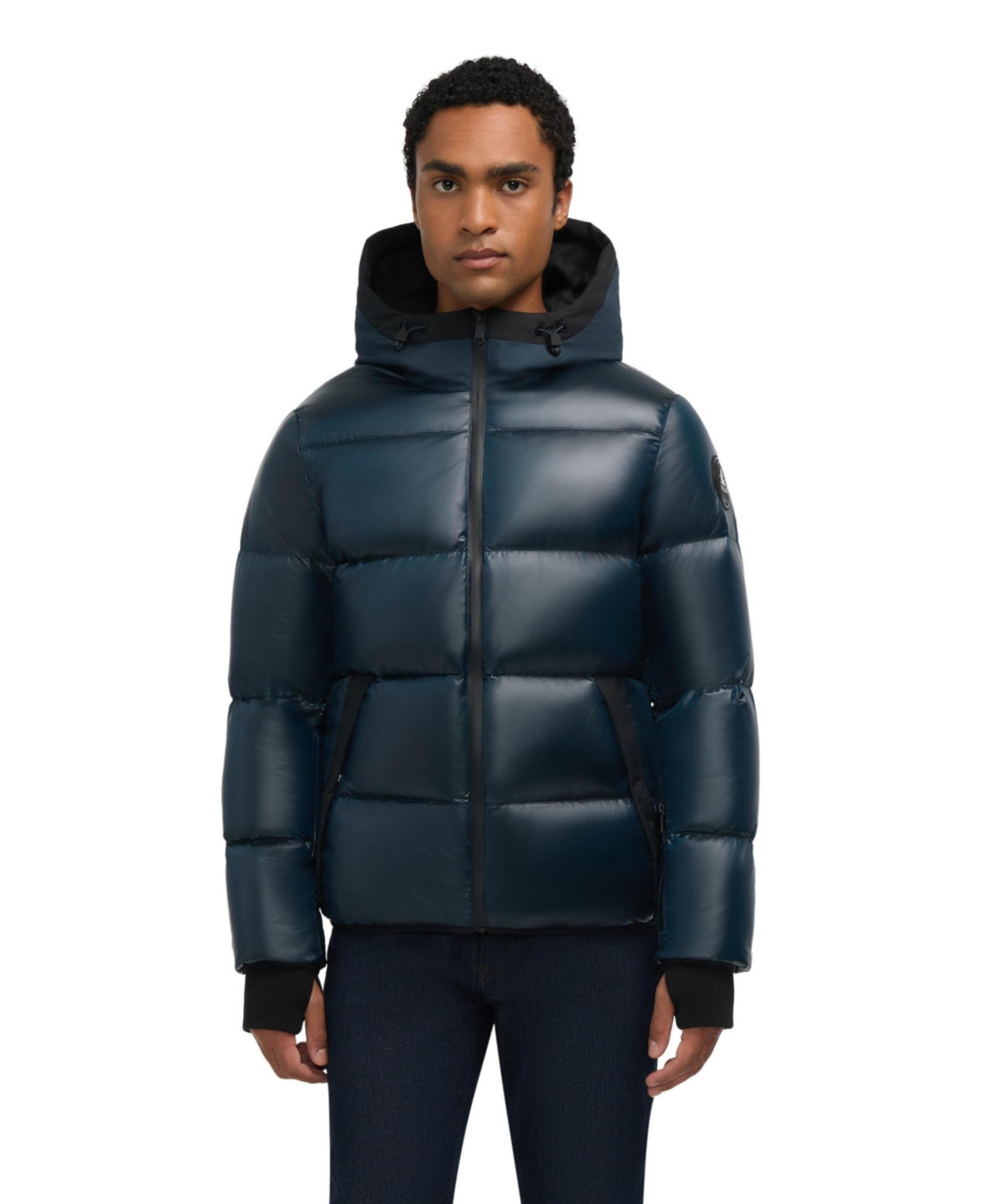 Pajar Men's Rikuto Boxy Channel Quilted Puffer With Fixed Hood In Animal Print