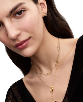 Organically Shaped Oval Treated Freshwater Cultured Pearl Necklace