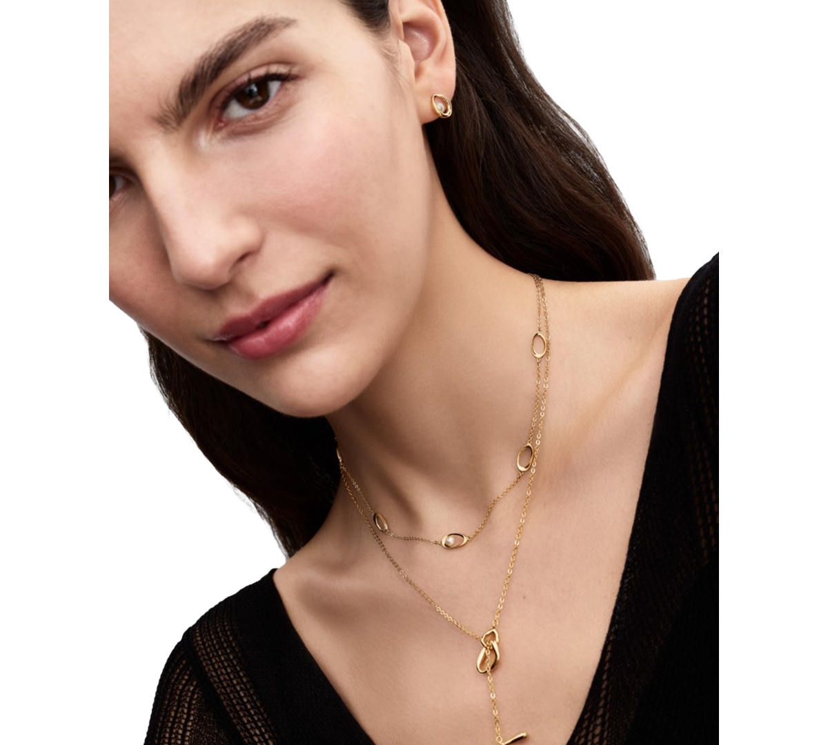 Pandora Organically Shaped Oval Treated Freshwater Cultured Pearl Necklace In Gold