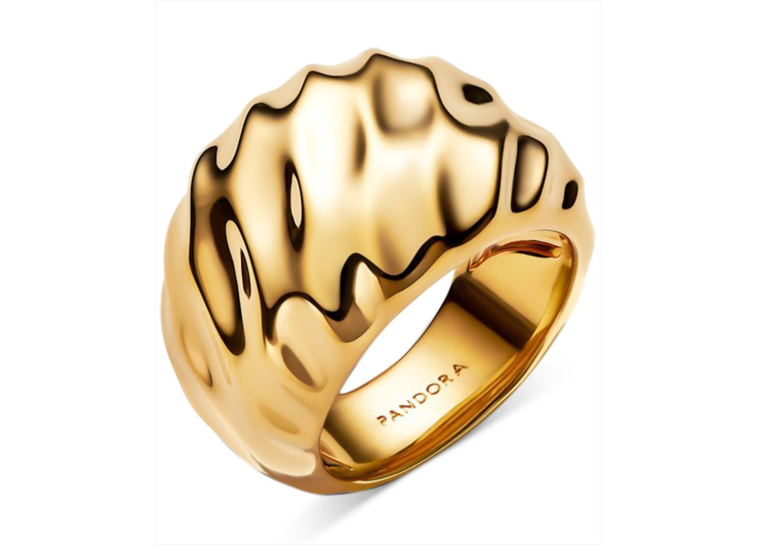 Rippled 14K Gold Plated Statement Ring