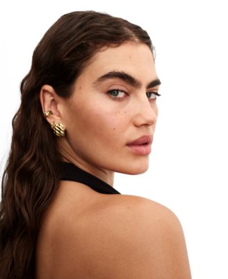 Rippled Open Hoop Earrings