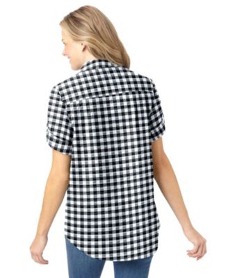 Women's Within Short-Sleeve Button Down Seersucker Shirt