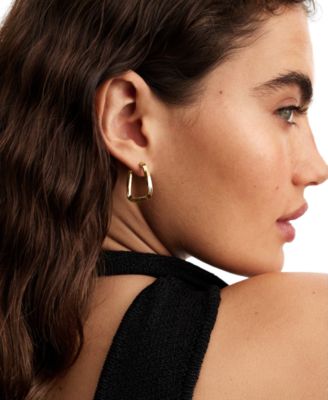 Twisted Triangle Large Hoop Earrings