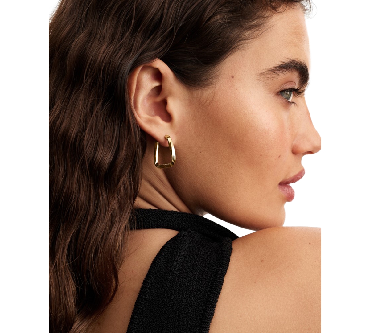 Pandora Twisted Triangle Large Hoop Earrings In Gold