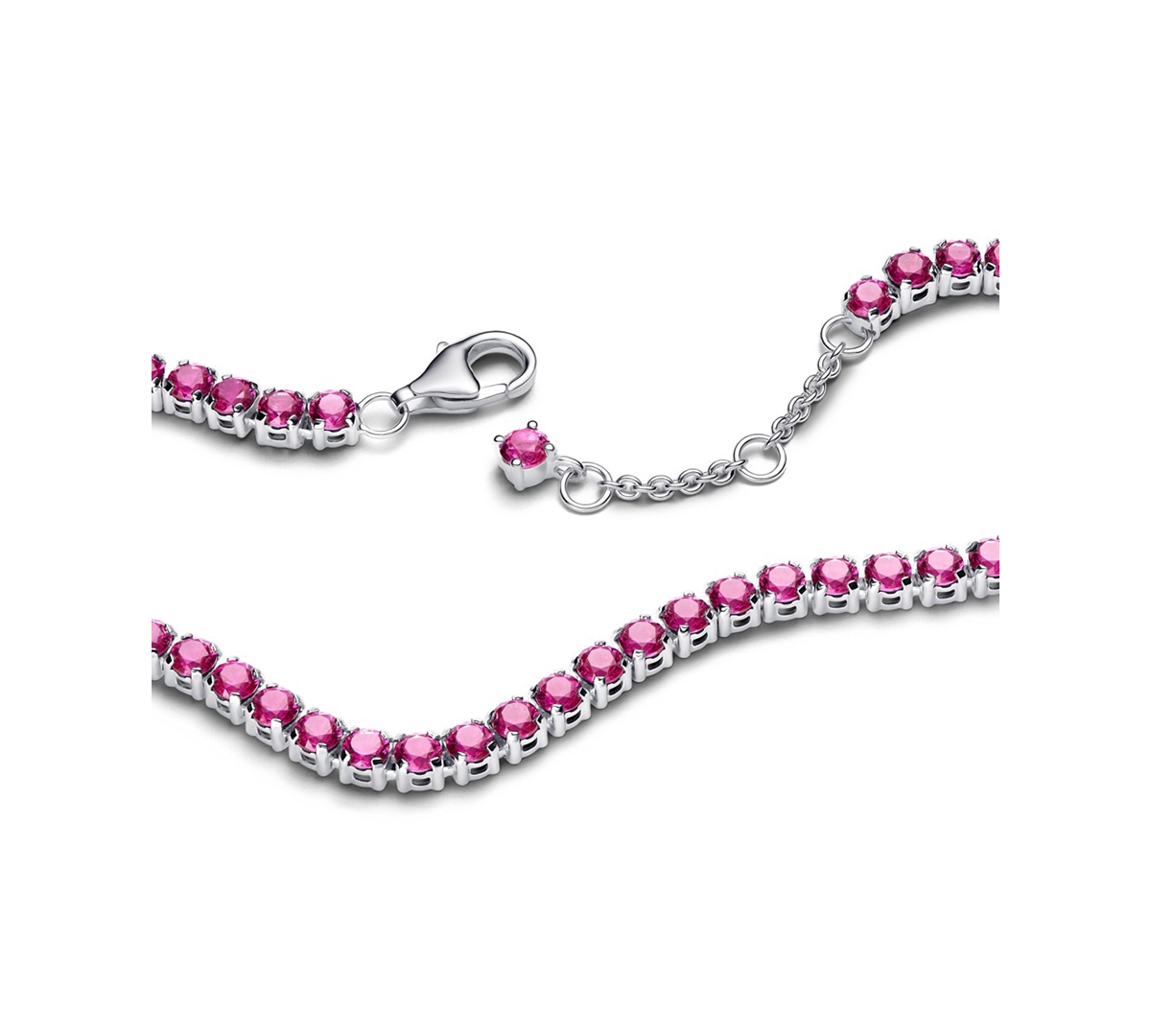 Pandora Sparkling Pink Tennis Bracelet In Multi