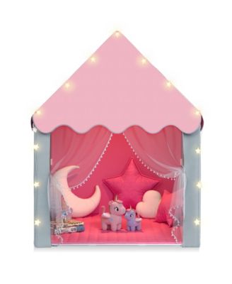 Kids Playhouse Tent with Star Lights & Mat for Girls & Boys, Indoor/Outdoor Gift