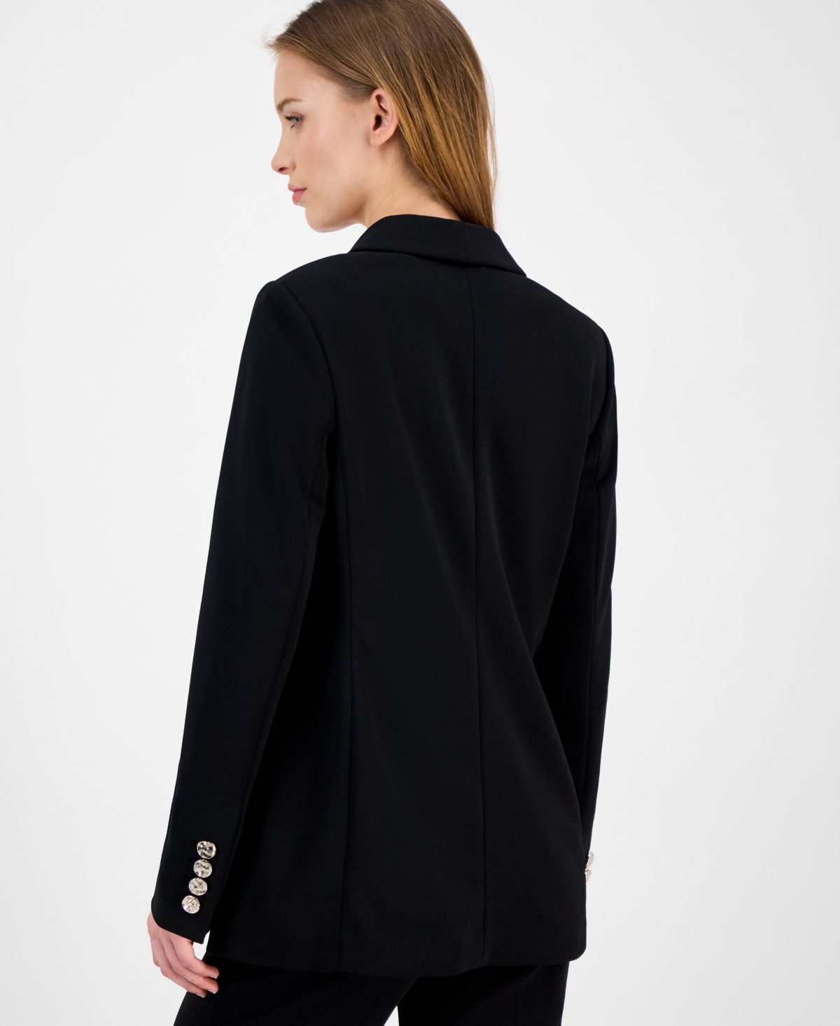 Anne Klein Women's Shawl-collar Open-front Blazer In Black