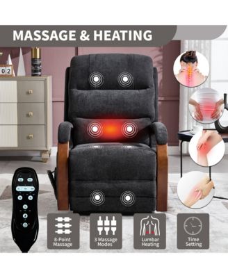 Lift Chair Dual Motor Infinite Position Recliners Up to 350 LBS with Solid Wood Armrests and Heat Massage