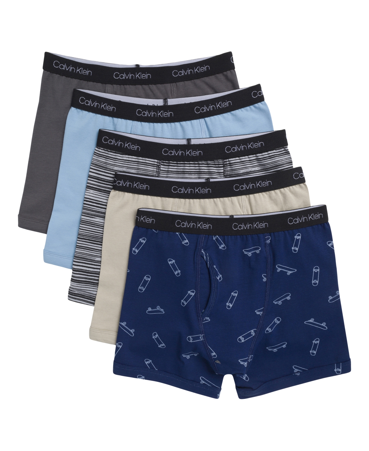 Calvin Klein Big Boys Stretch Boxer Brief, Pack Of 5 In Multi