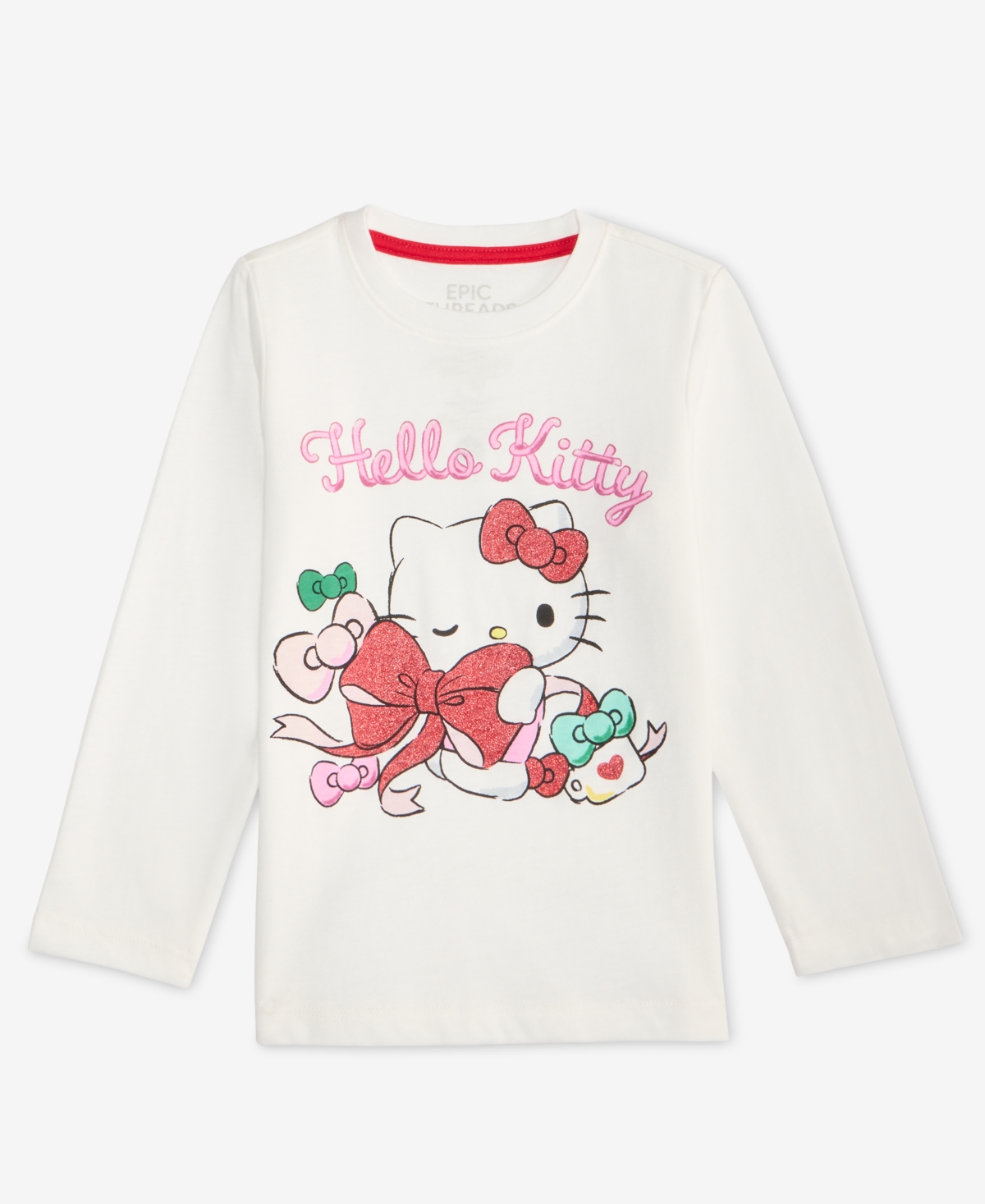 Epic Threads Girls Toddler 2t-4t Hello Kitty Bow Graphic Print T-shirt, Macy's Exclusive In White