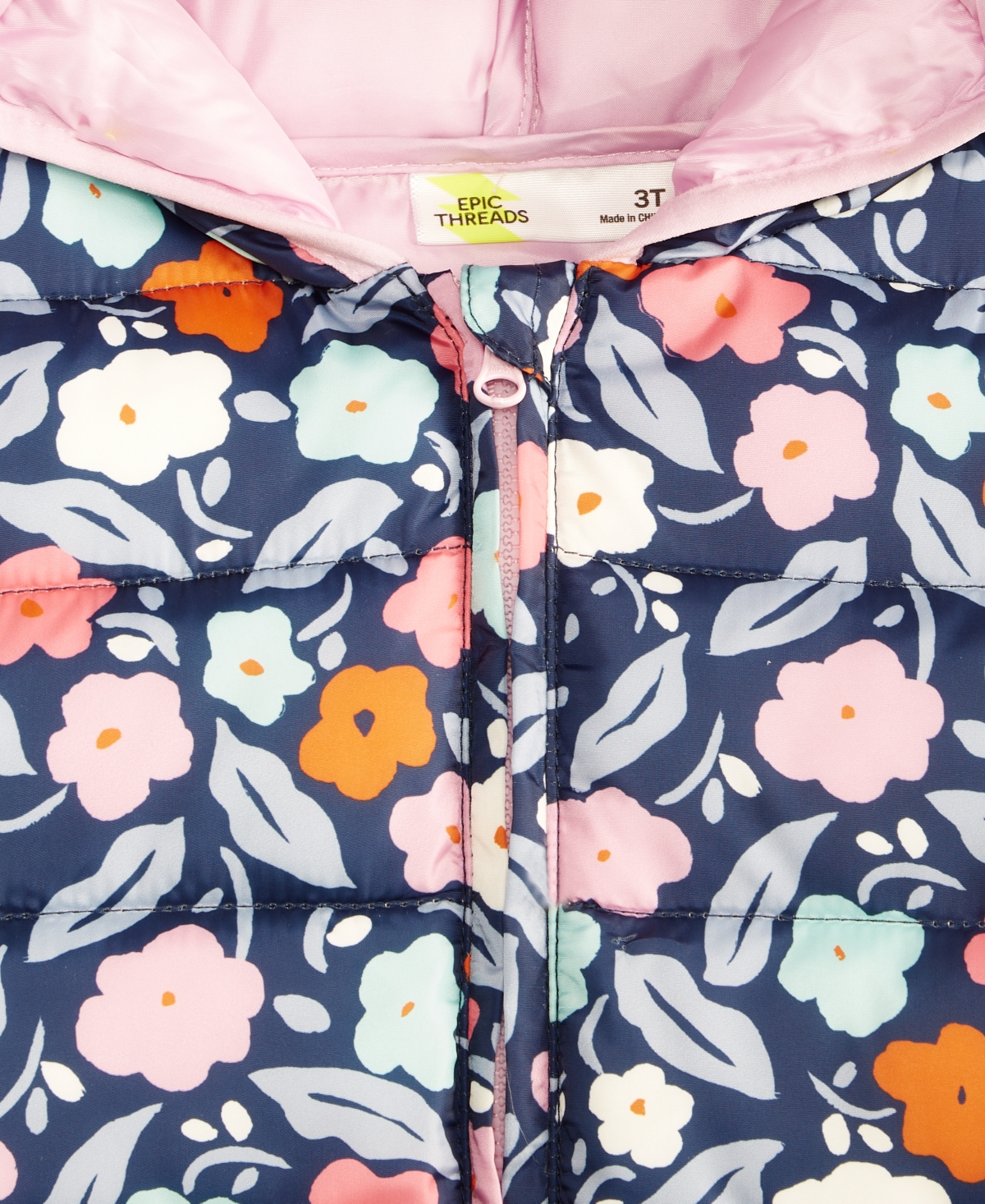 Epic Threads Girls Toddler 2t-4t Floral-print Puffer Jacket, Macy's Exclusive