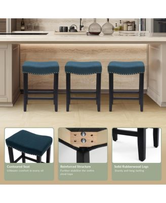   1 Pc   Upholstered   24" Saddle Seat  Counter Stool