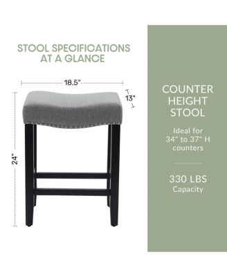   1 Pc   Upholstered   24" Saddle Seat  Counter Stool