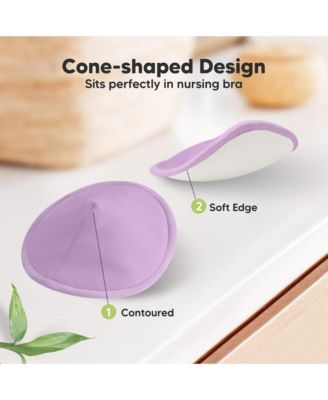 14pk Organic Nursing Pads, Washable Breast Pads + Wash Bag, Reusable Nipple Pads