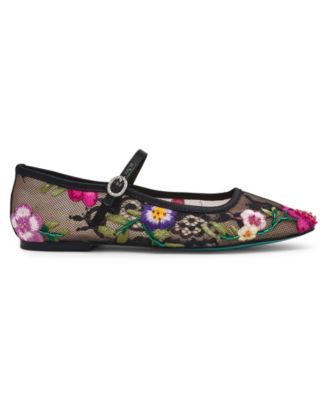 Women's Nova Embroidered Mesh Mary Jane Flats
