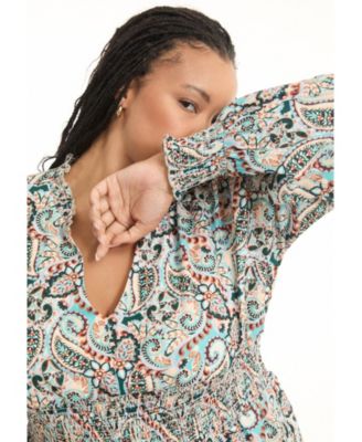 Women's June + Vie Smocked Georgette Tunic