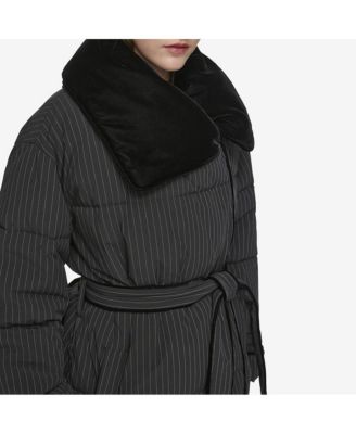 Women's Krithia asymmetrical pinstripe wrap Coat