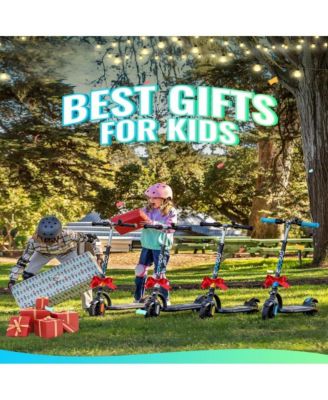 Kids' 180W Electric Scooter-LED Display, Adjustable Speed & Height, 25.2Vdc 1A Power, 10 Mph Speed (50Hz/60Hz Compatible) | Colorful Lights Included, Ideal Gift for Kids.