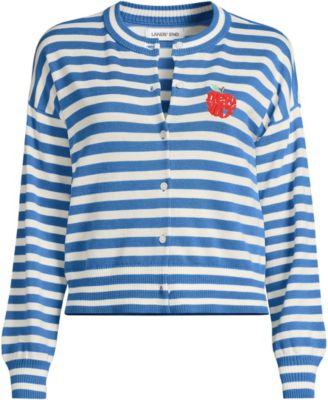 Women's Cropped Fine Gauge Crew Neck Cardigan Sweater