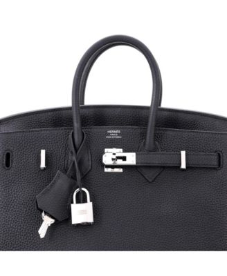 Pre-Owned HERMES Birkin 25 Handbag Black Togo with Palladium Hardware