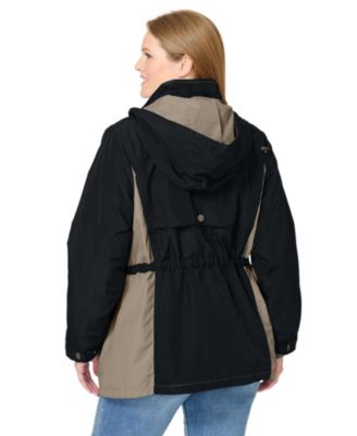 Plus Size Colorblocked Taslon Anorak