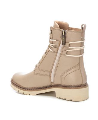 Women's Leather Combat Booties Carmela Collection By XTI