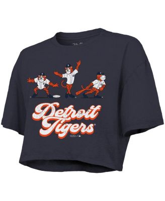 Women's Navy Detroit Tigers Boxy Crop T-Shirt