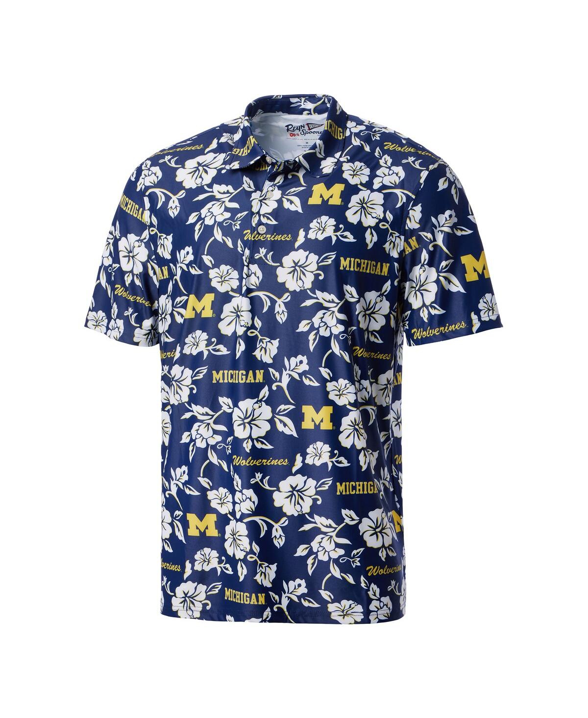 Reyn Spooner Men's Navy Michigan Wolverines Pua Performance Polo Shirt In Blue