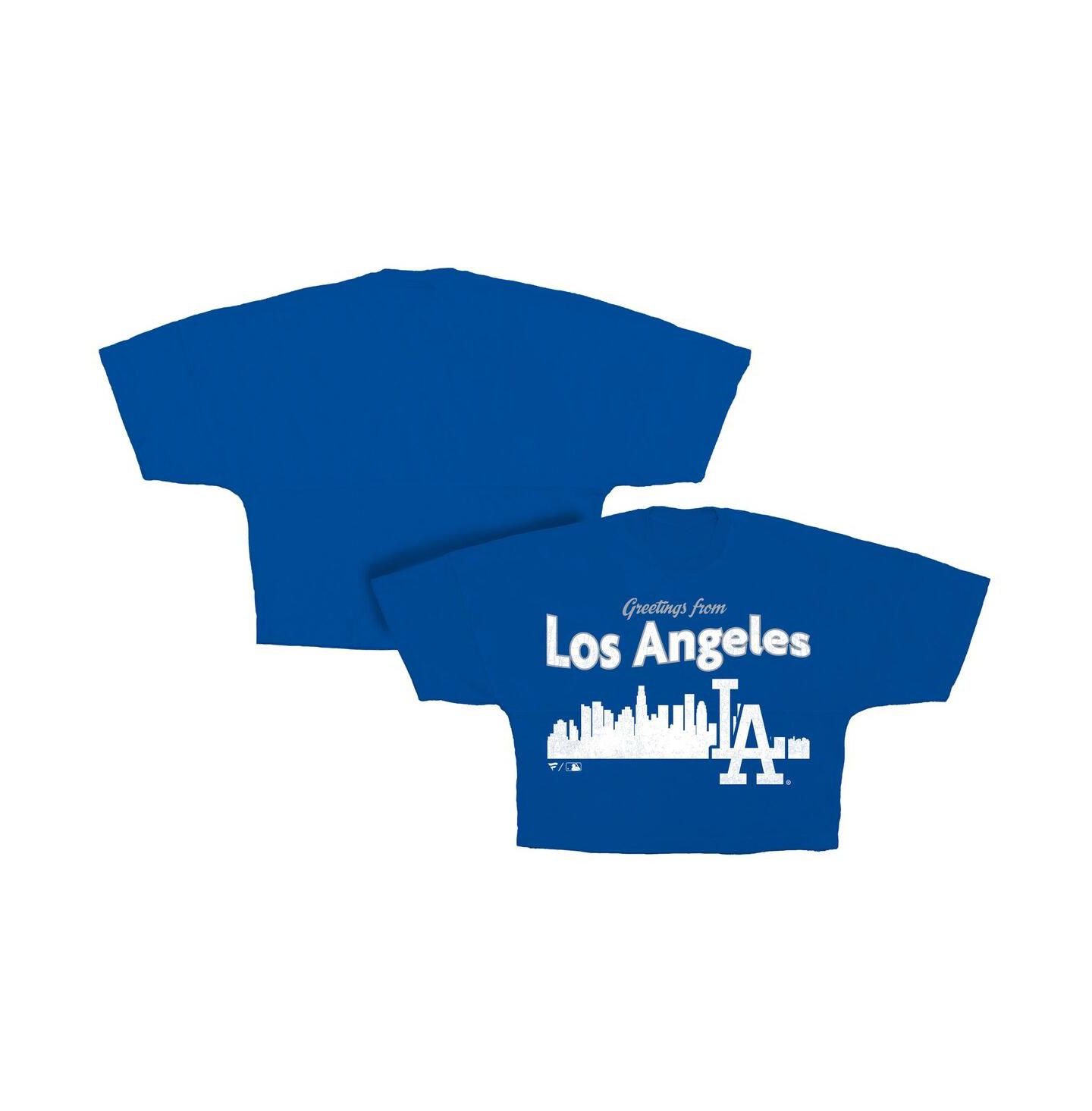 Женская футболка Fanatics Royal Los Angeles Dodgers Skyline Crop — фото 1