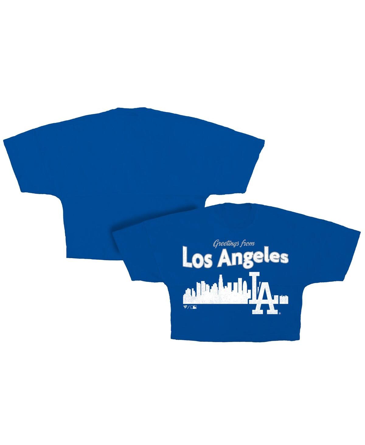 Fanatics Women's Royal Los Angeles Dodgers Skyline Crop T-shirt In Blue