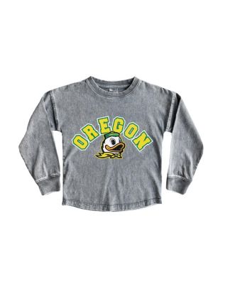 Gameday Couture - Big Girls Gray Oregon Ducks Faded Wash Pullover T-Shirt