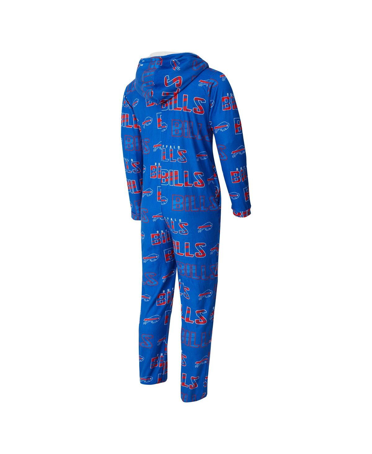 Concepts Sport Concept Sport Men's Royal Buffalo Bills Shuffle All-over-print Microfleece Full-zip Union Suit In Blue