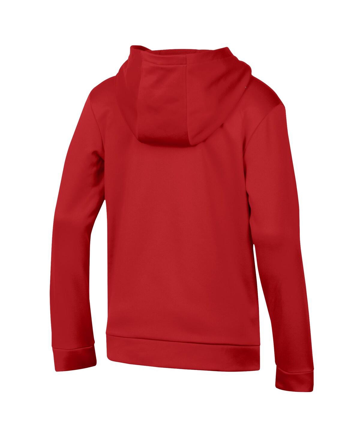 Under Armour Big Boys And Girls Red Wisconsin Badgers Team Fleece Pullover Hoodie In Red