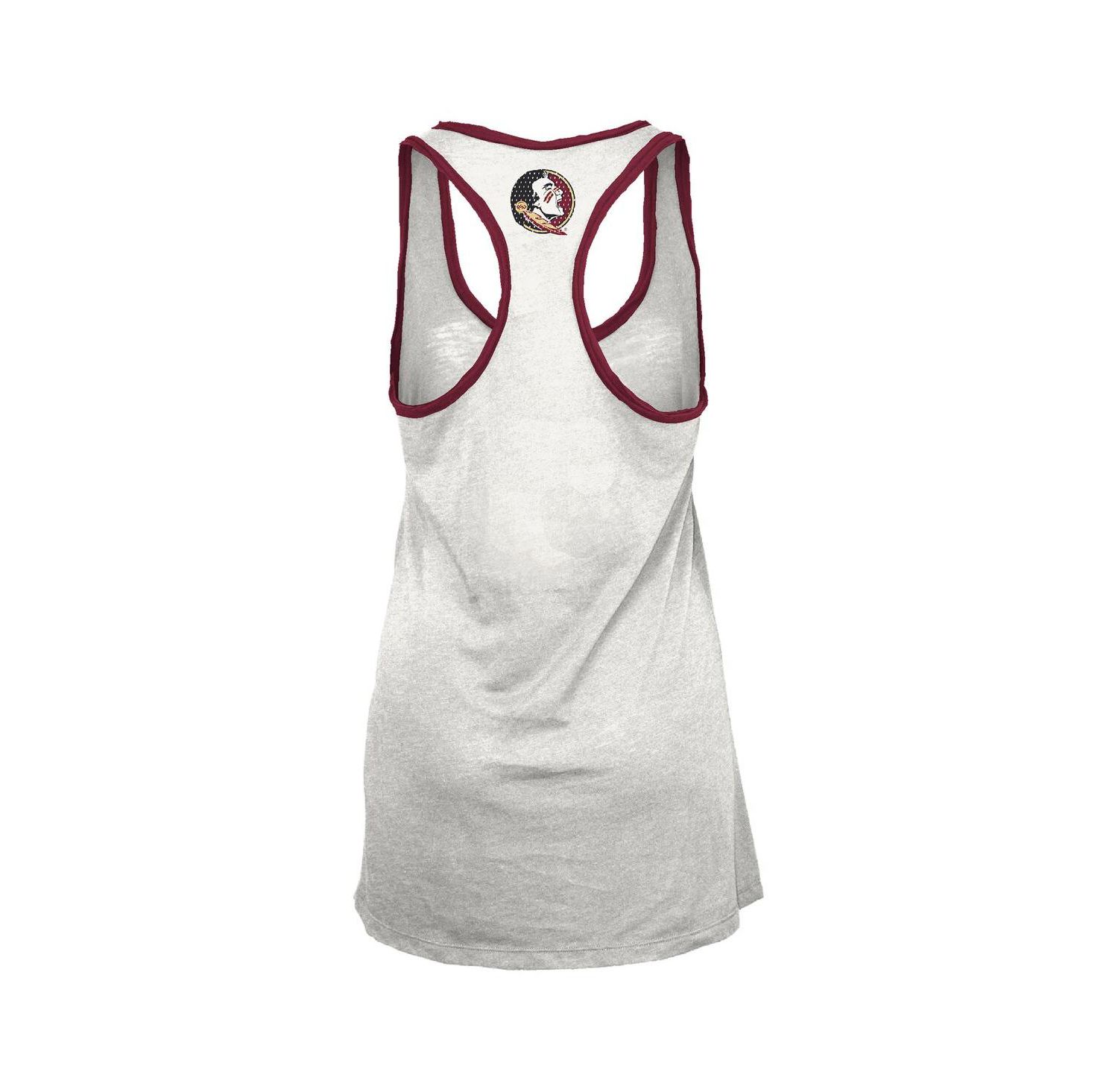 Women's White/Garnet Florida State Seminoles Tracy Racerback Burnout Tank Top