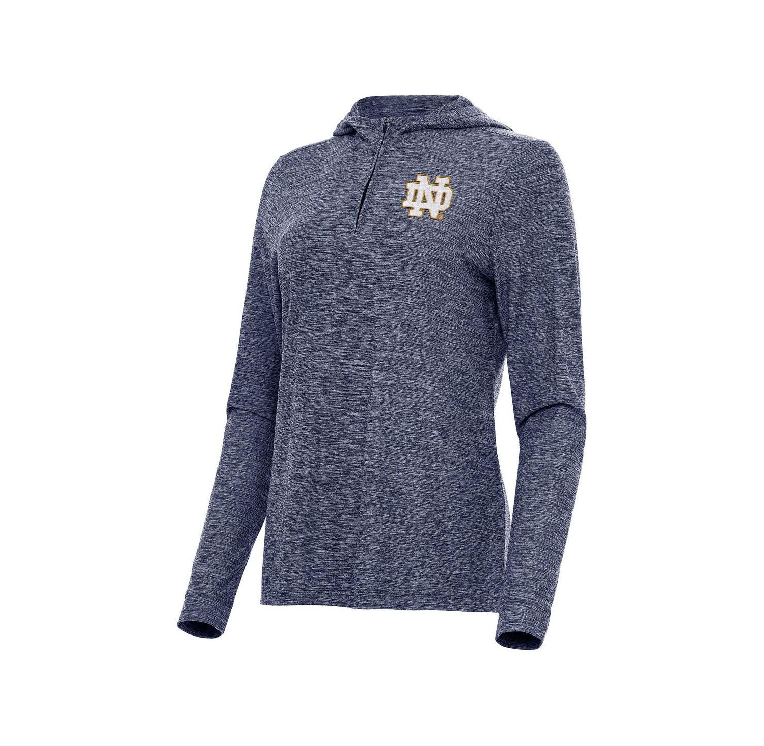 Women's Heather Navy Notre Dame Fighting Irish Daybreak Quarter-Zip Hoodie