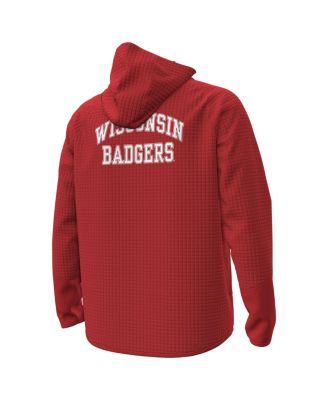 Men's Red Wisconsin Badgers 1980 Throwback Unstoppable Fleece Full-Zip Jacket